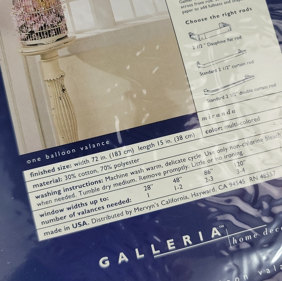 (2) Vtg Galleria Home Decor MIRANDA Balloon Valance - Floral - Picture 8 of 14